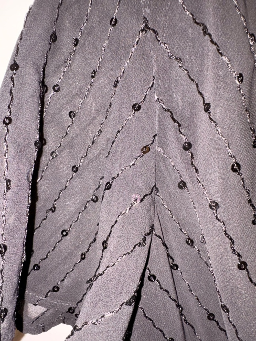 Evan Picone Black Sequin V-Neck Dress - Picture 8 of 9